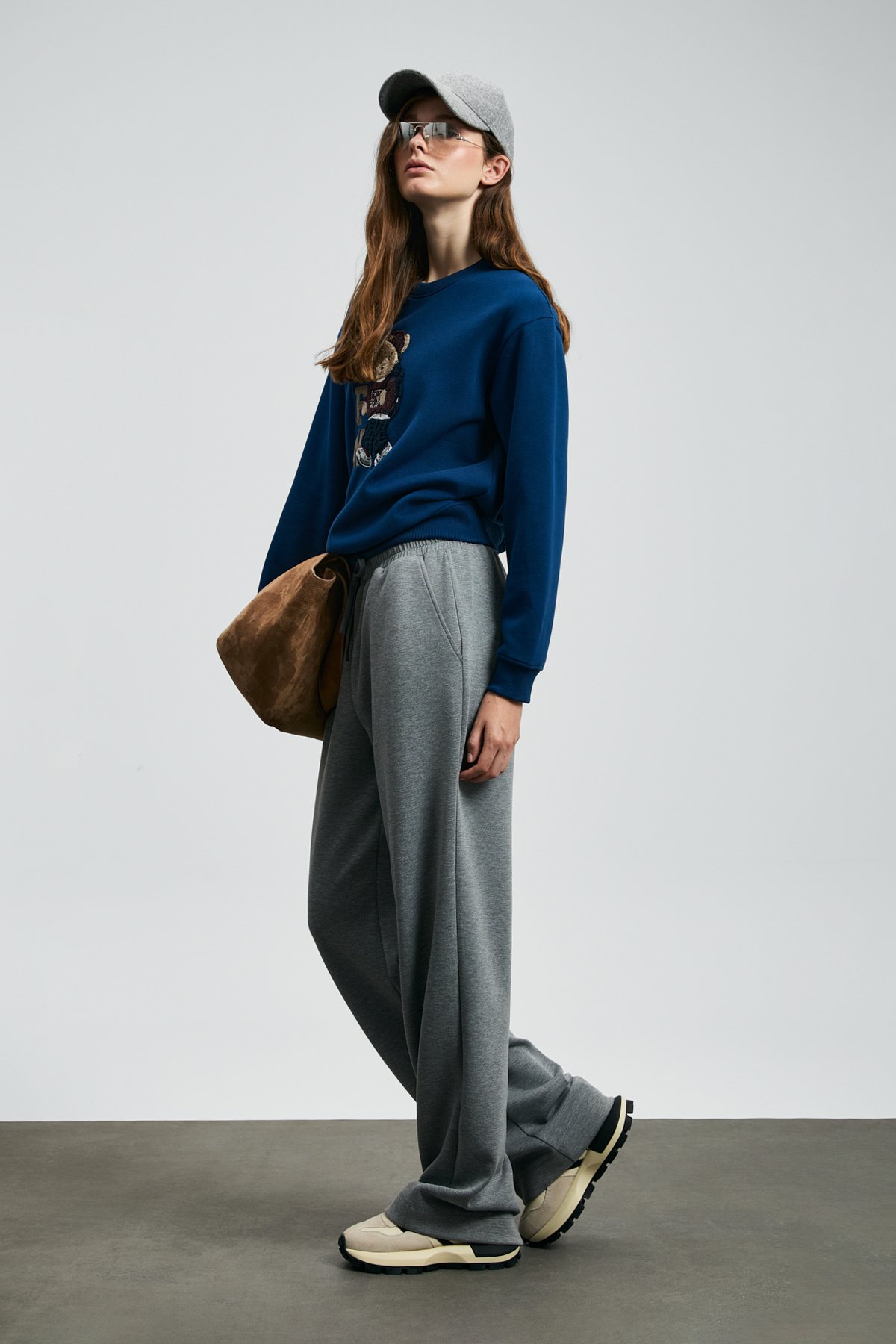 Dıamond Women's Knitted Sweatshirt Saxes - LUFIAN