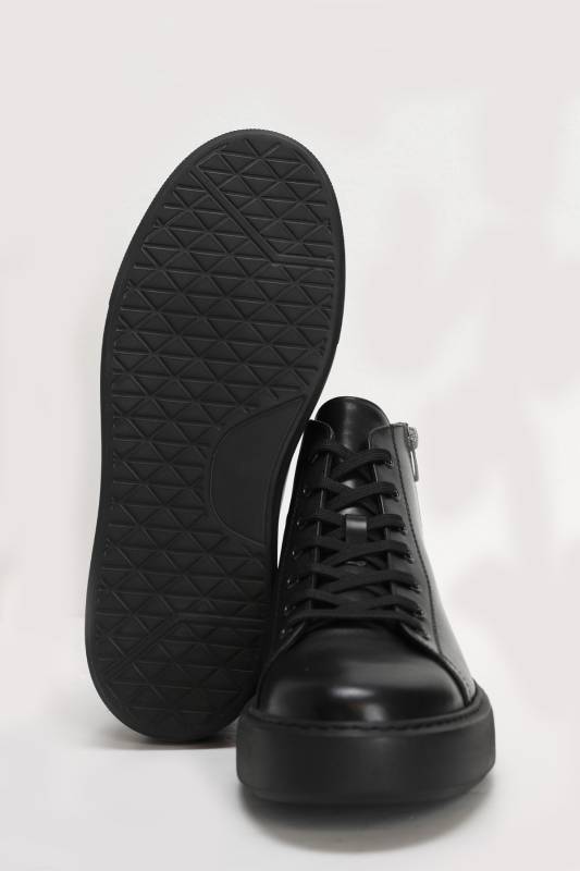 Diego Mens Leather Shoes Black - 4