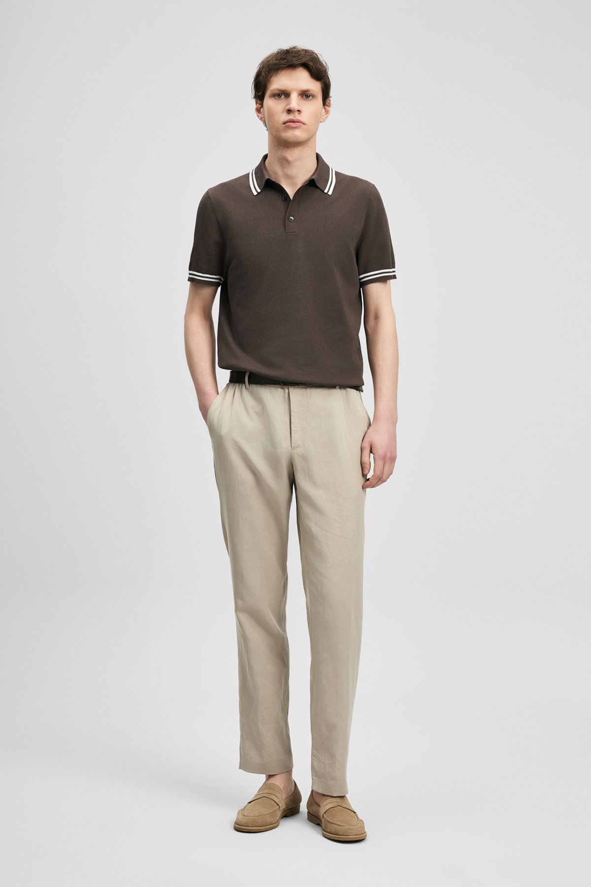Dora Men's Modal Blend Sweater Brown - LUFIAN