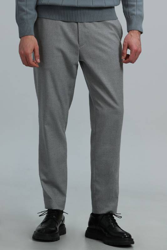 Dora Smart Mens Chino Pants Slım Fıt Lıght Grey - 2