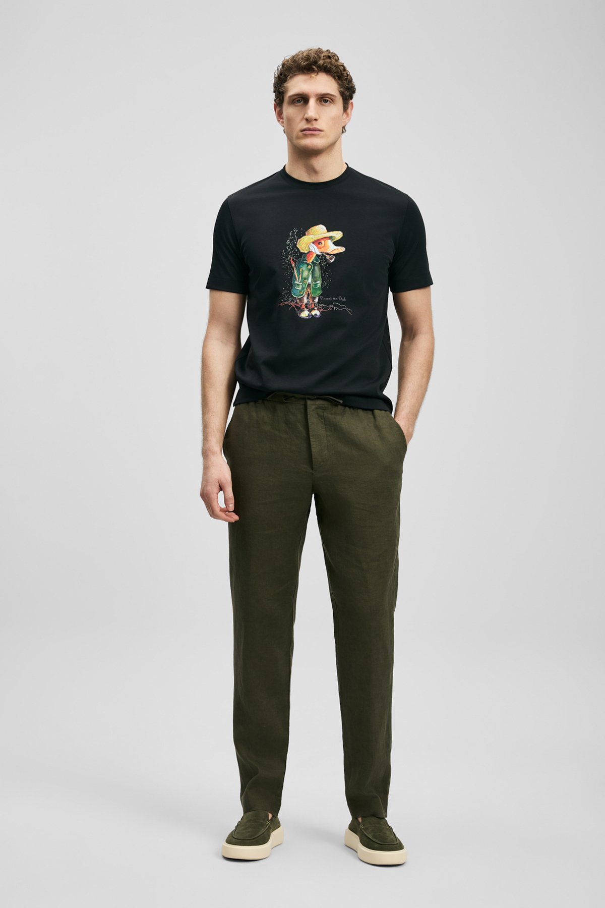 Duck Modern Graphic T-Shirt Black - LUFIAN (1)