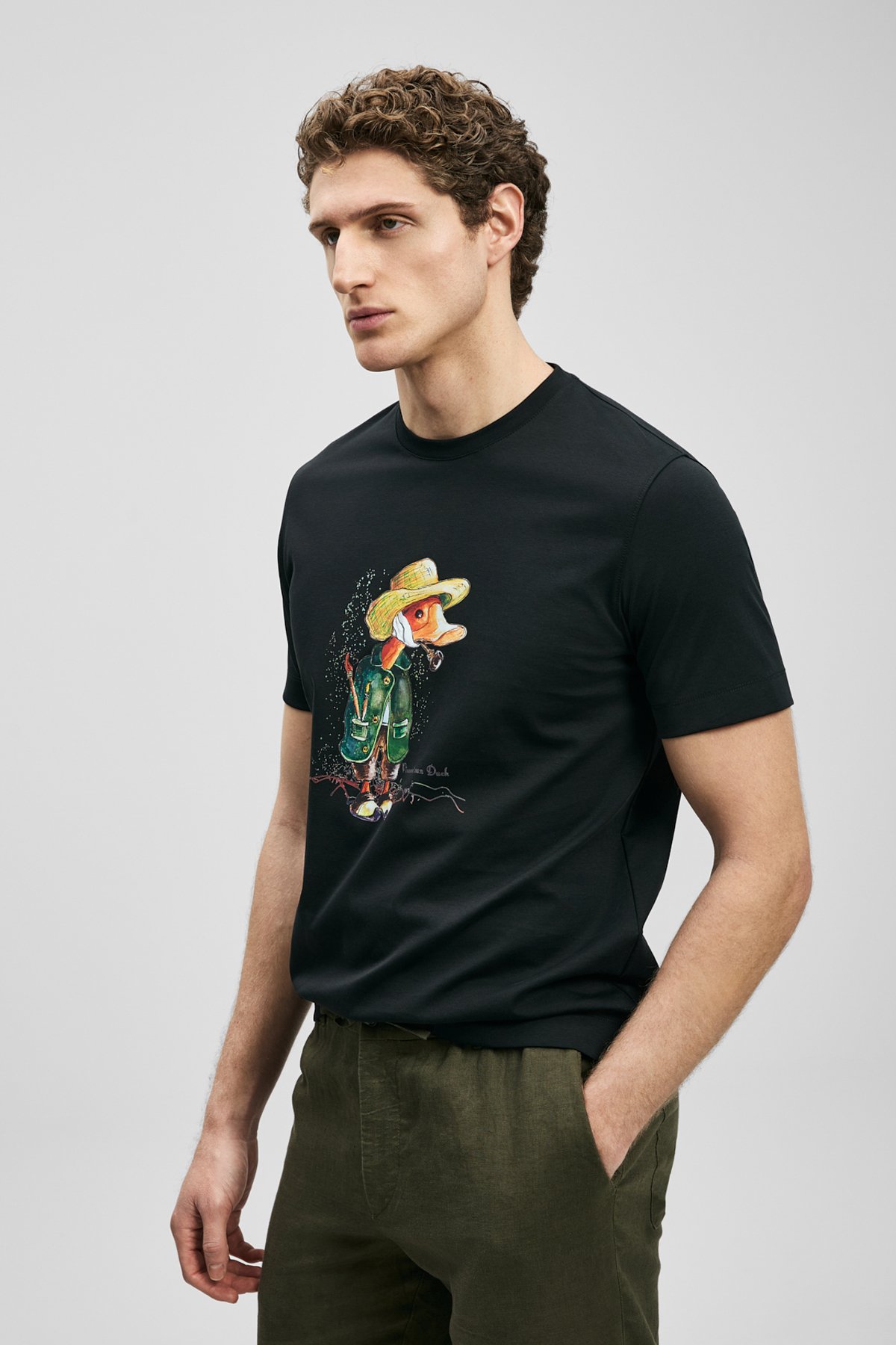Duck Modern Graphic T-Shirt Black - LUFIAN