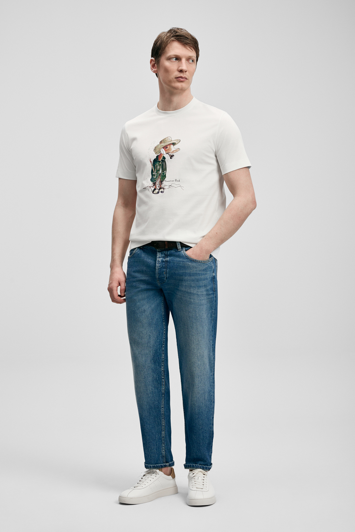 Duck Modern Graphic T-Shirt Off White - LUFIAN