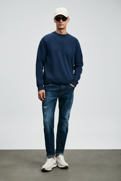 Edgar Sports Jeans Men's Pants Slim Fit Blue - LUFIAN