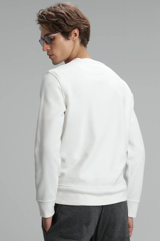 Edwın Male Sweatshirt Off Whıte - 6