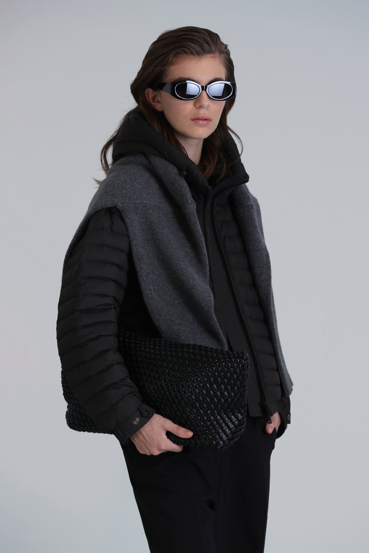 Elen Kaztüyü Woman Coat Black - Lufian