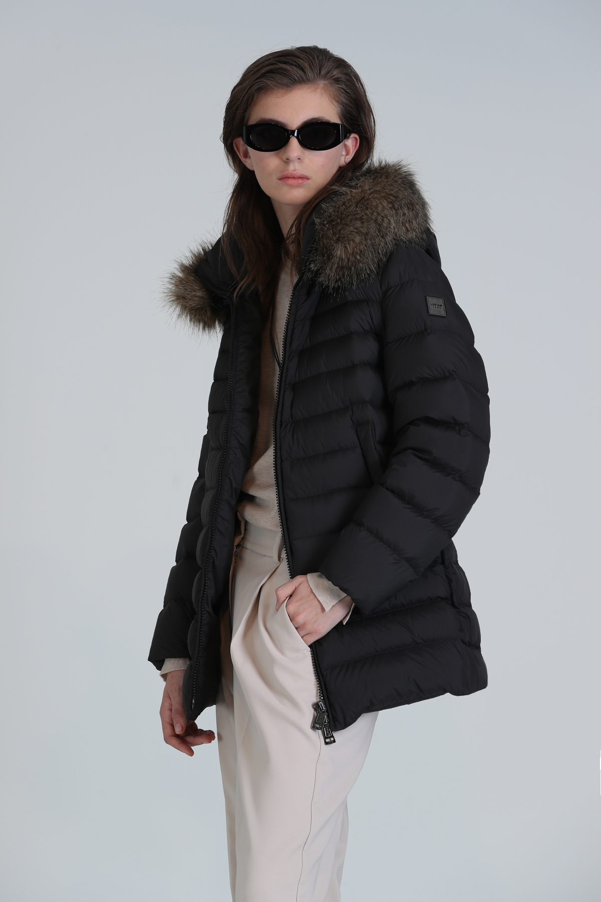 Elıt Kaztüyü Woman Coat Black - Lufian