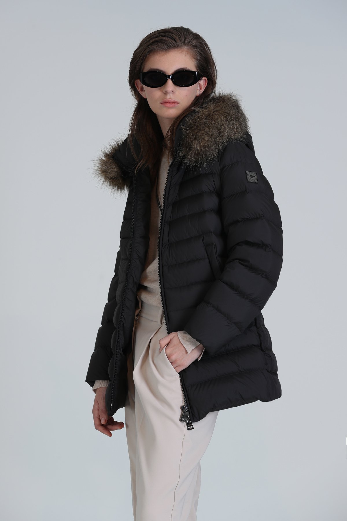 Elıt Kaztüyü Woman Coat Black - Lufian