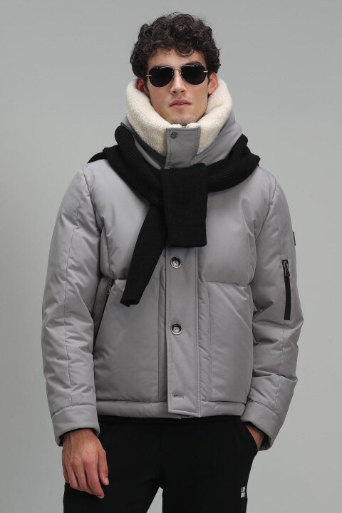 Ellery Goose Feather Male Coat Lıght Grey - Lufian