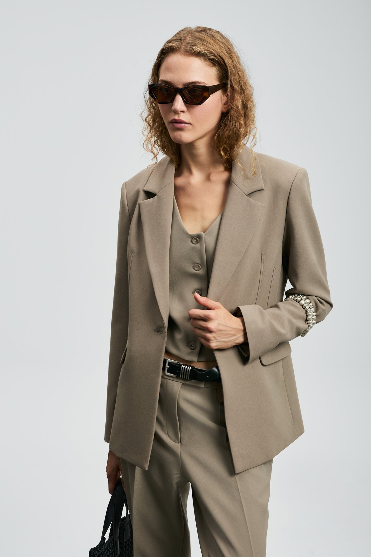 Elvıs Women's Jacket Regular Fit Mink - LUFIAN