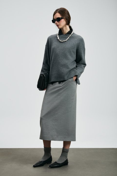 Emıly Women's Skirt Gray - LUFIAN