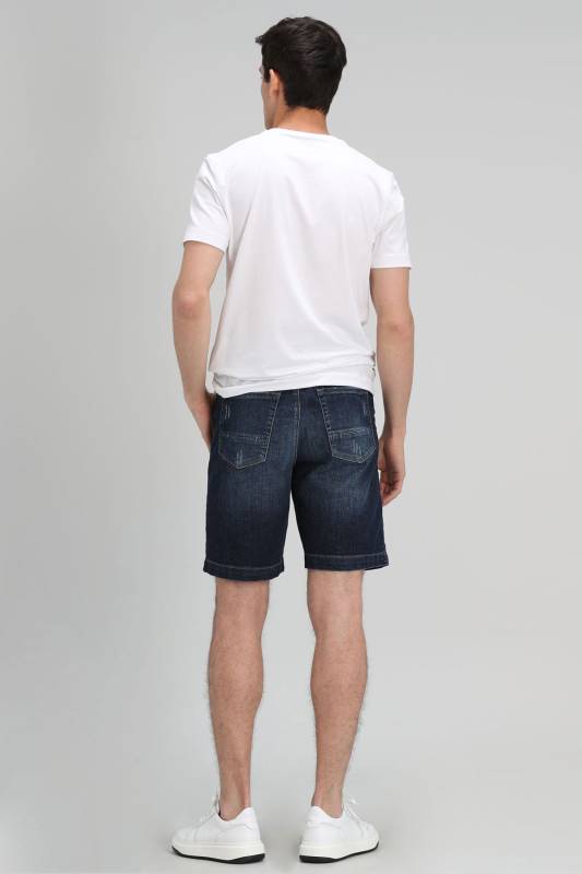 Enrıc Mens Denim Shorts Slım Fıt Indıgo - 5