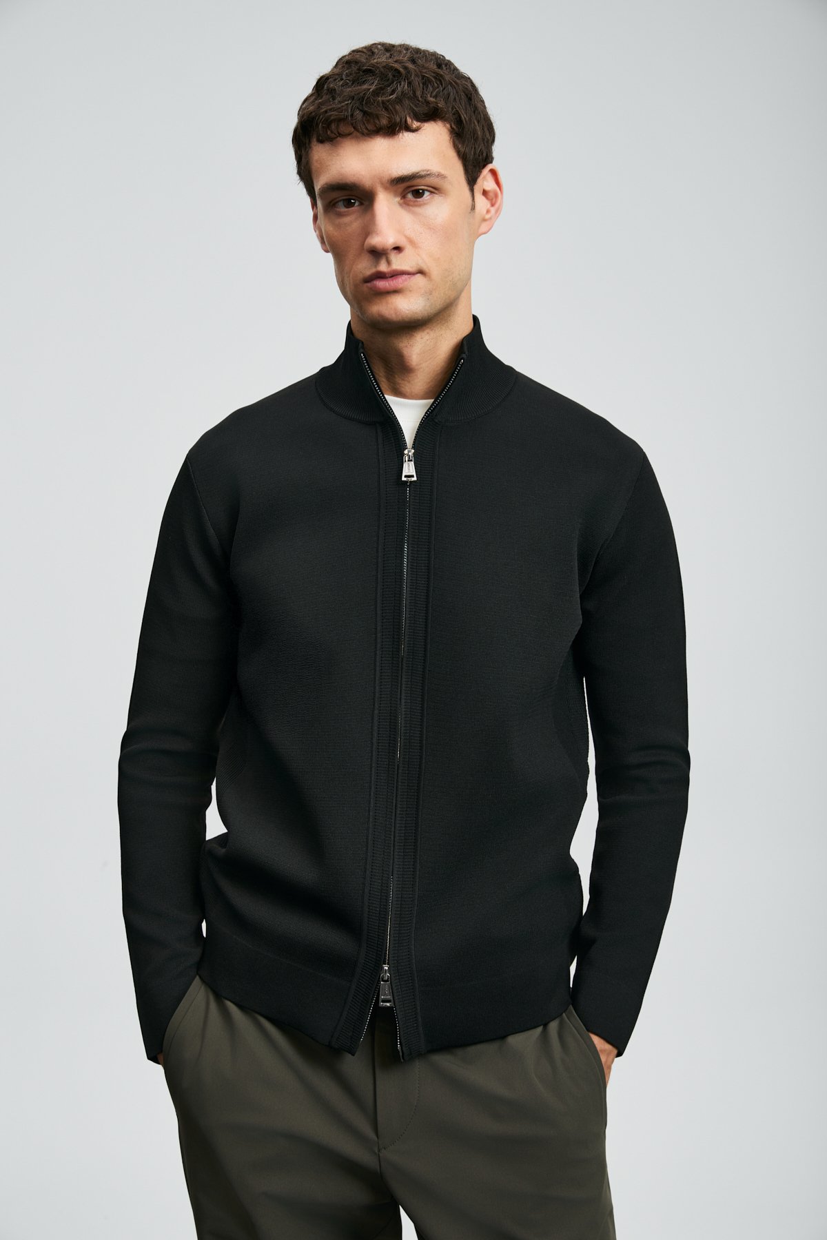 Enrıco Men's Cardigan Black - LUFIAN