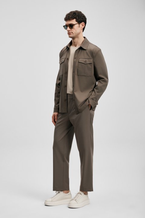 Eron Smart Men's Chino Pants Slim Fit Sand - LUFIAN