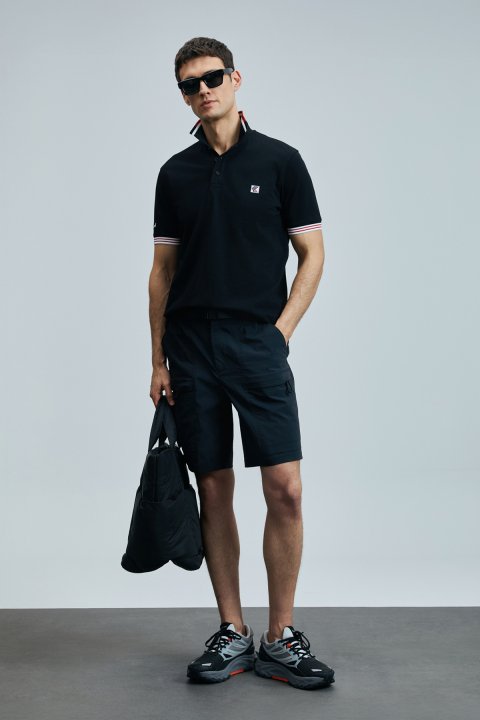 Eros Smart Men's Polo T-Shirt Black - LUFIAN