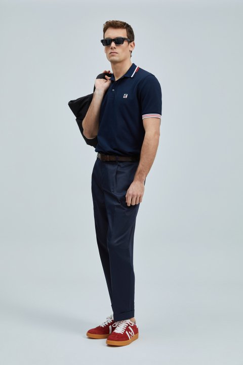 Eros Smart Mens Polo T - Shirt Navy - Lufian