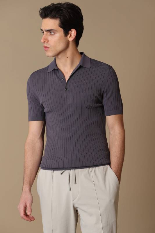 Eze Mens Short Sleeve Sweater Damson - 1