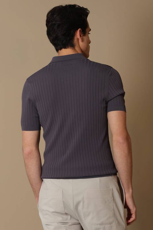 Eze Mens Short Sleeve Sweater Damson - 6