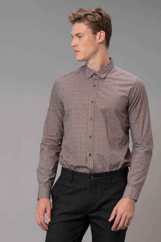 Falaıse Mens Smart Shirt Slım Fıt Brown - 2