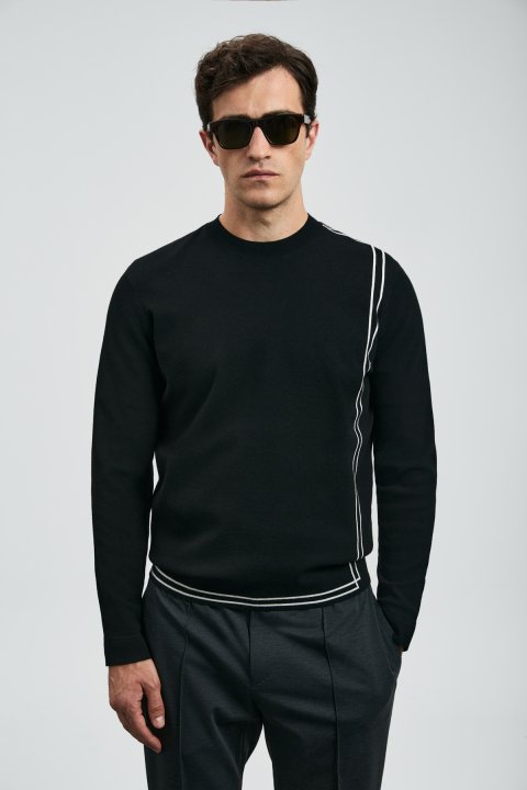 Farm Men's Sweater Black - LUFIAN