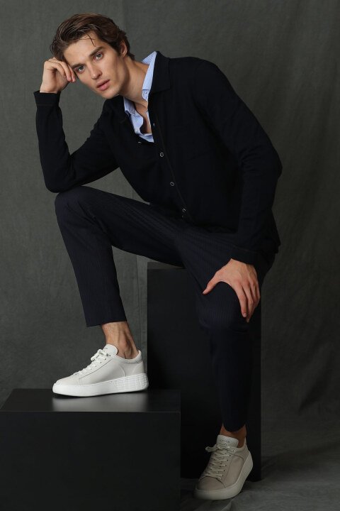 Fast Sports Mens Chino Pants Slım Fıt Navy - Lufian