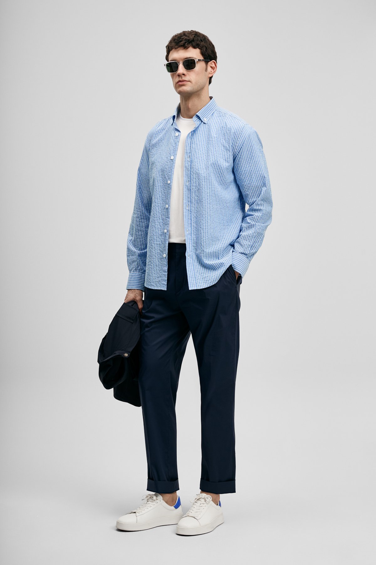 Federico Men's Basic Shirt Regular Fit Blue - LUFIAN