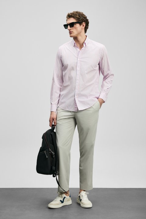 Fenrıc Smart Men's Chino Pants Slim Fit Stone - LUFIAN