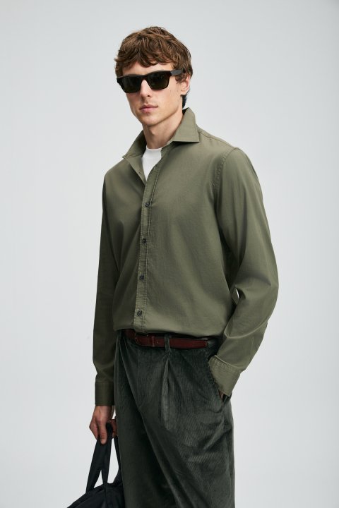 Ferla Men's Basic Shirt Regular Fit Light Green - LUFIAN
