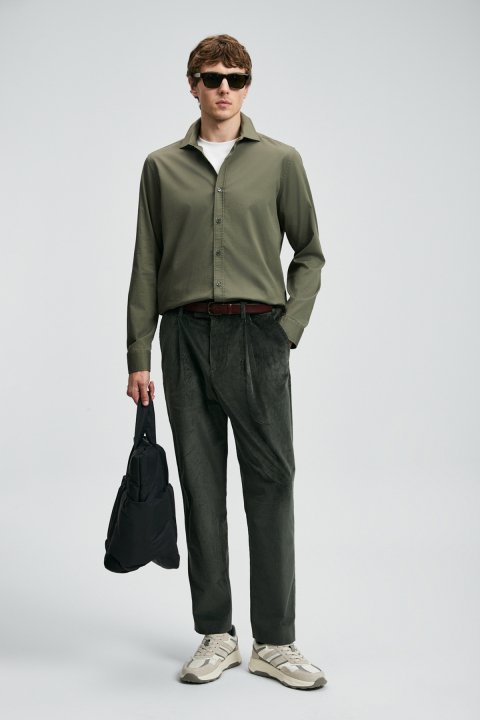 Ferla Men's Basic Shirt Regular Fit Light Green - LUFIAN