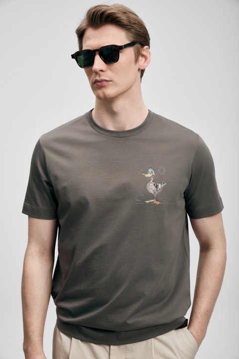 Fınx Modern Graphic T-Shirt Mink - LUFIAN