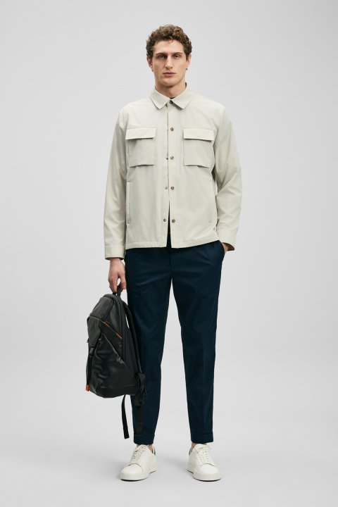 Flex Men's Shirt Jacket Stone - LUFIAN