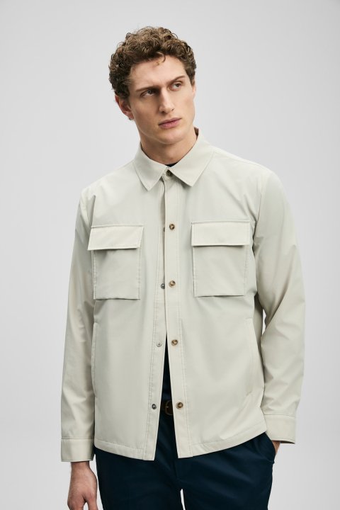 Flex Men's Shirt Jacket Stone - LUFIAN