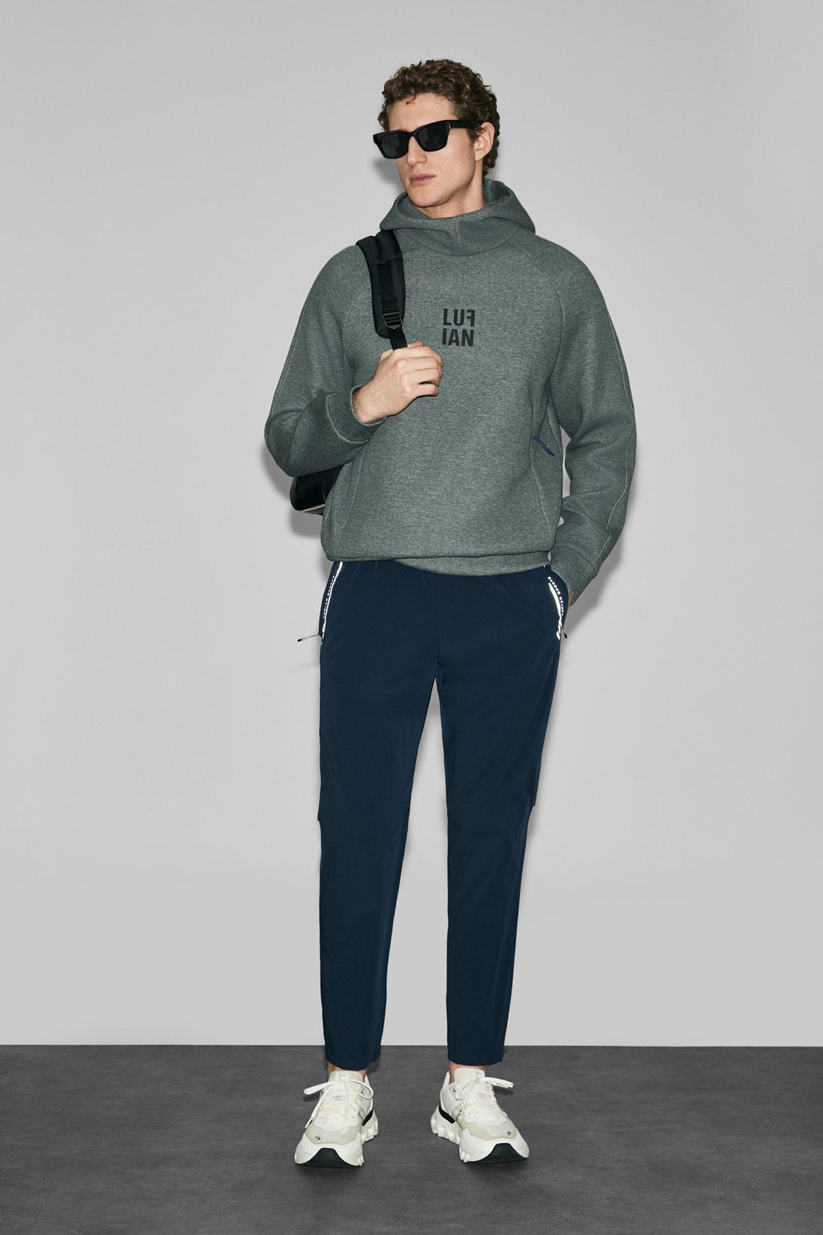 Flexor Men's Sweatpants Navy Blue - LUFIAN