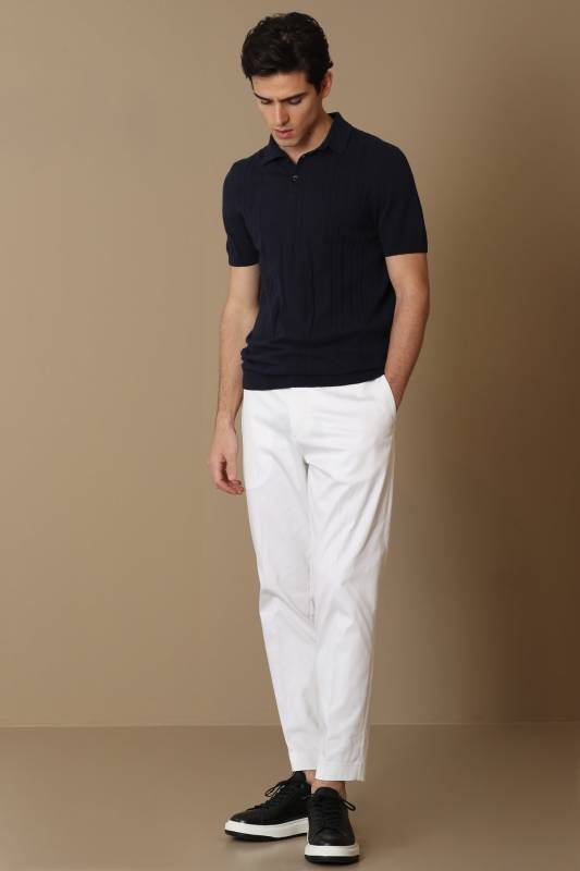 Flor Smart Mens Chino Pants Slım Fıt Whıte - 4