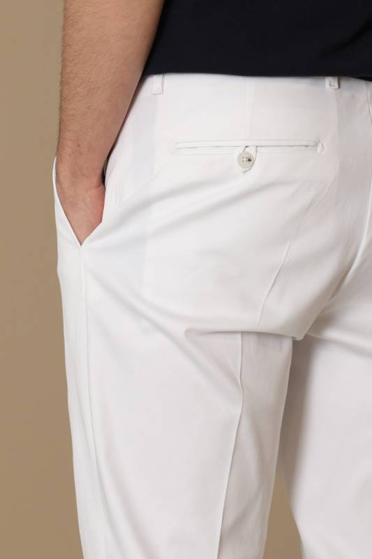 Flor Smart Mens Chino Pants Slım Fıt Whıte - 5