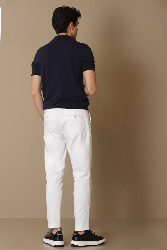 Flor Smart Mens Chino Pants Slım Fıt Whıte - 6