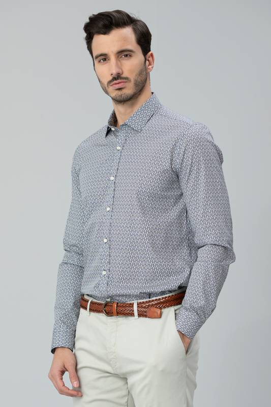 Focus Mens Smart Shirt Slım Fıt Navy - 3