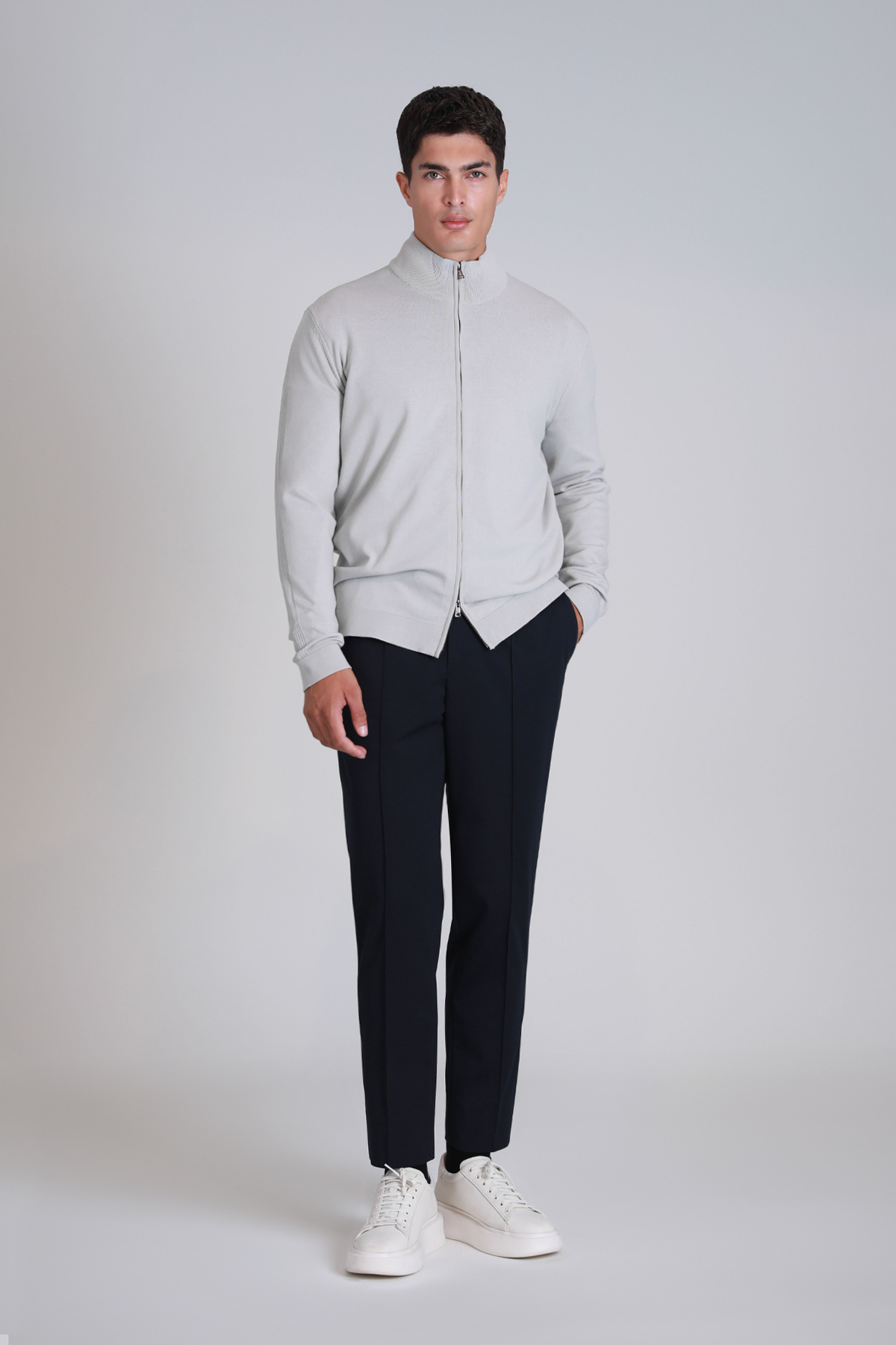 Force Male Cardigan Lıght Grey - Lufian (1)