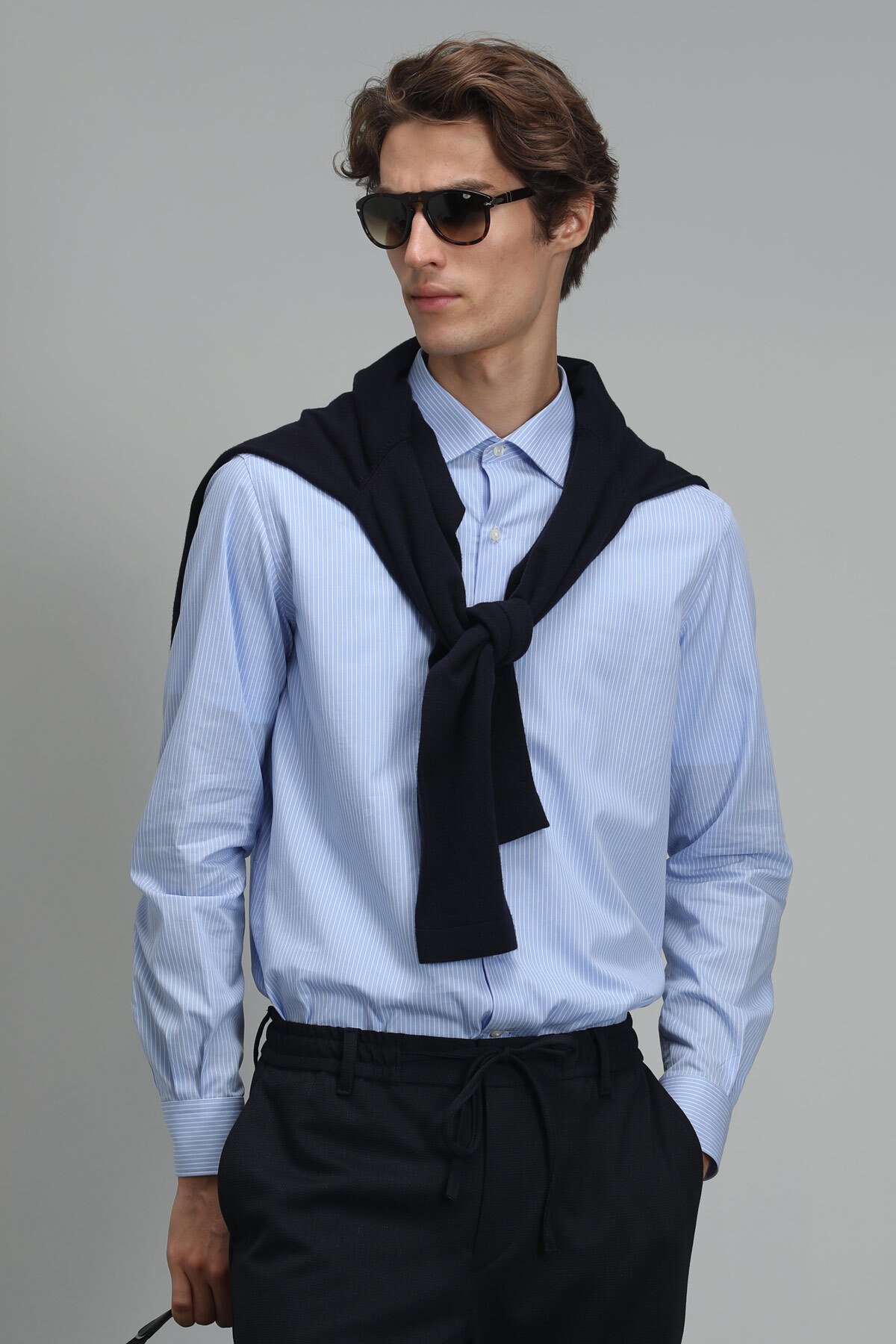 Fore Men's Basic Shirt Slim Fit Blue - LUFIAN