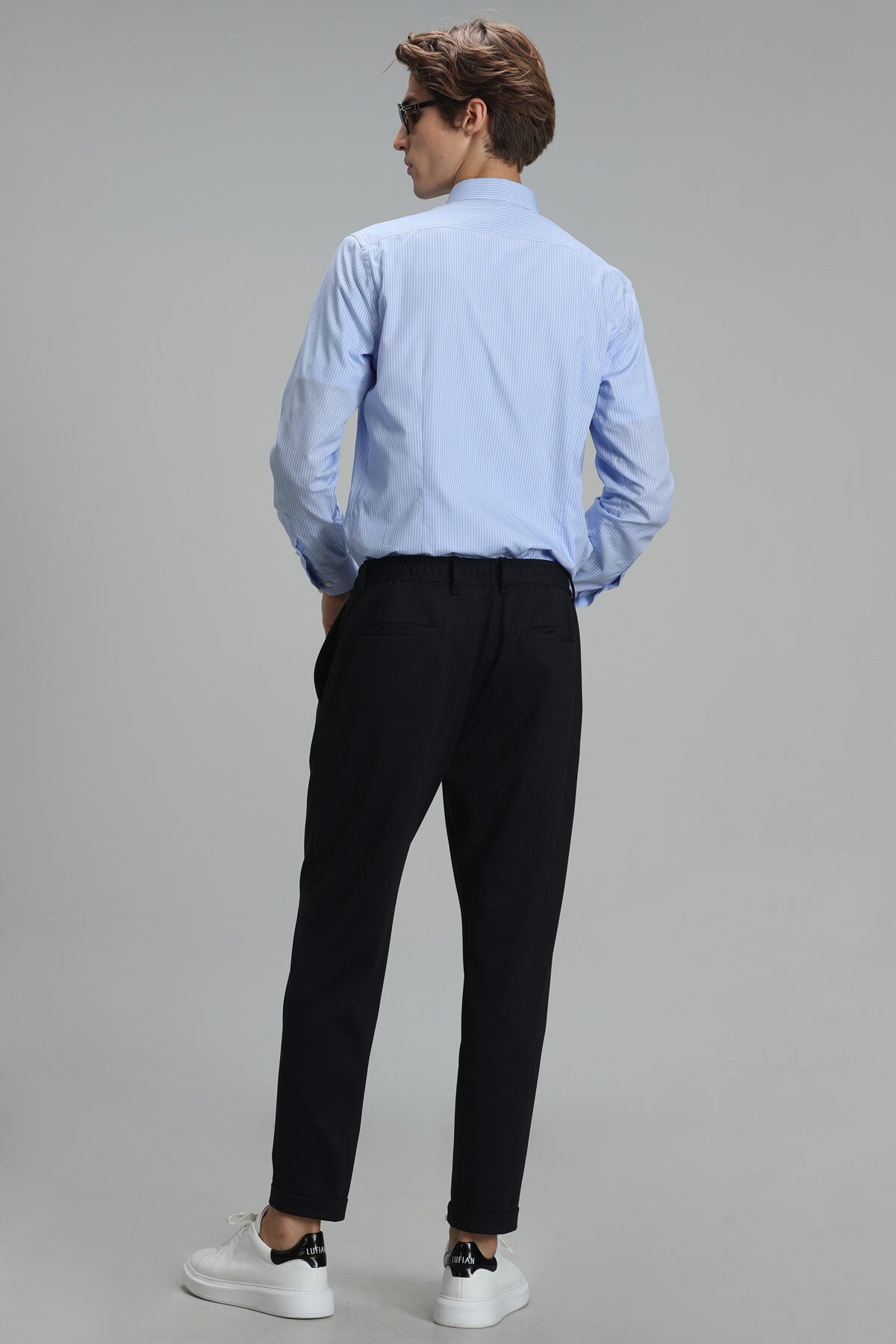 Fore Men's Basic Shirt Slim Fit Blue - LUFIAN