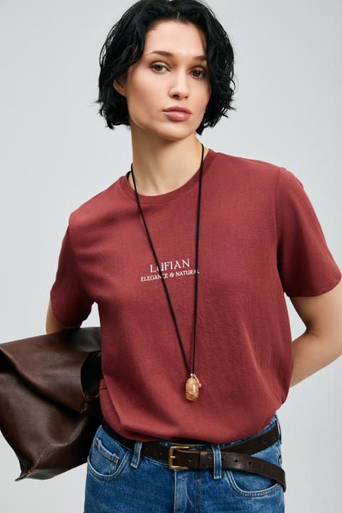 Forest Women's T-Shirt Plum - LUFIAN