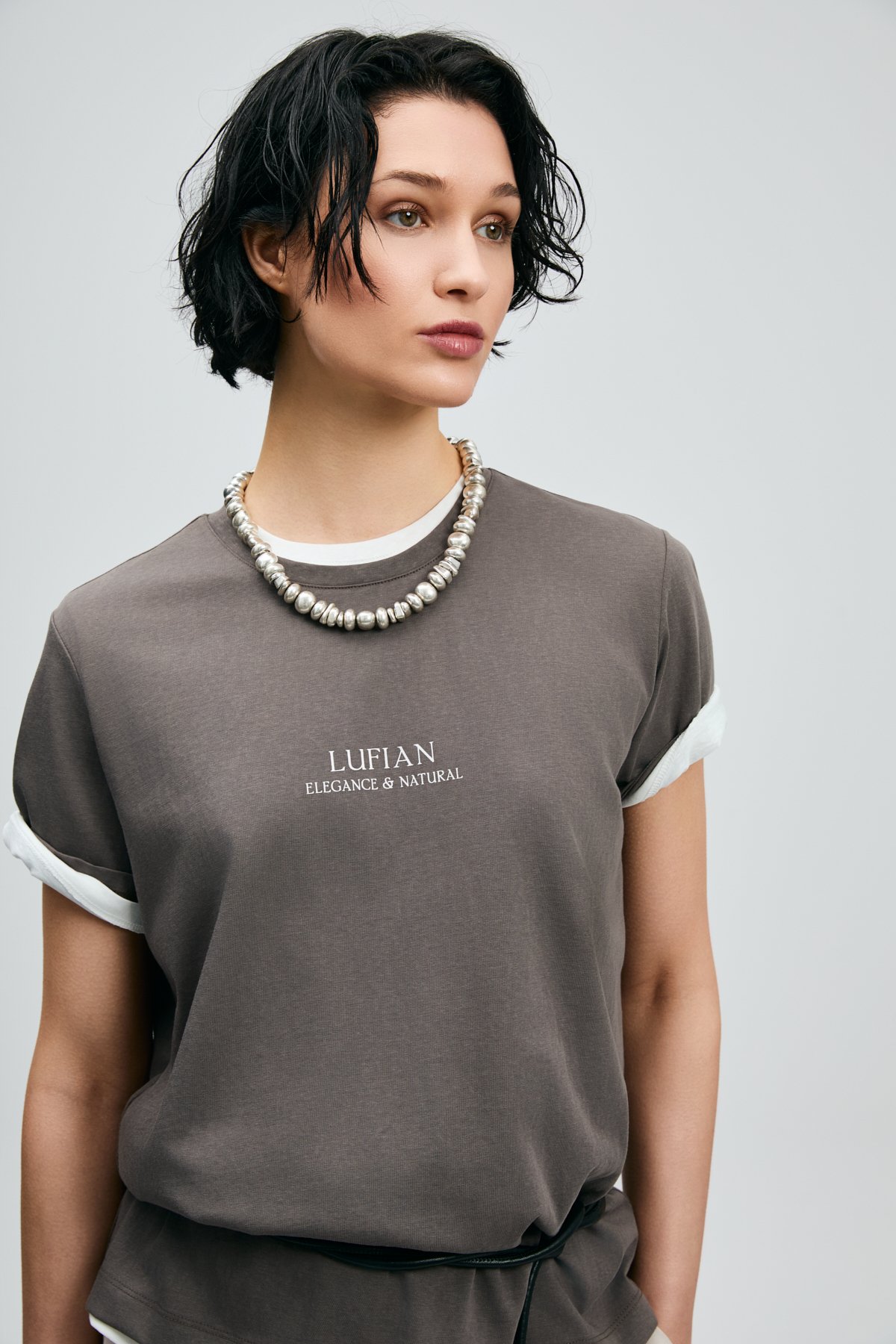 Forest Women's T-Shirt Mink - LUFIAN