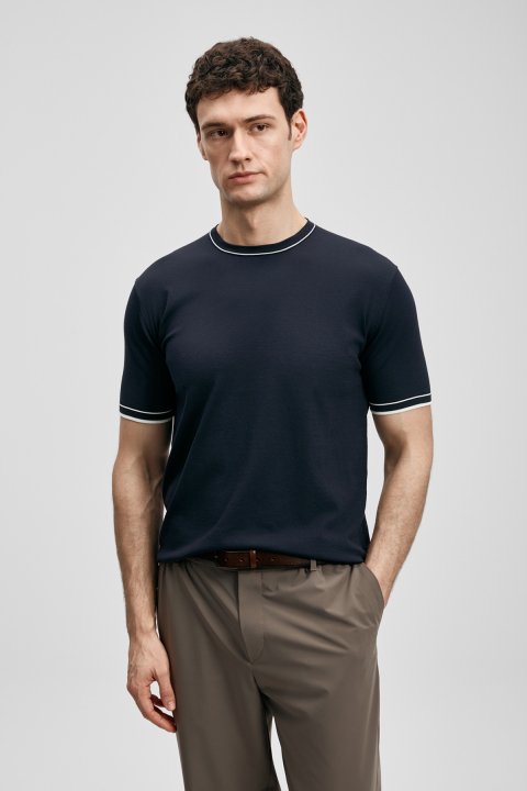 Foster Men's Coolmax® Sweater Dark Navy Blue - LUFIAN