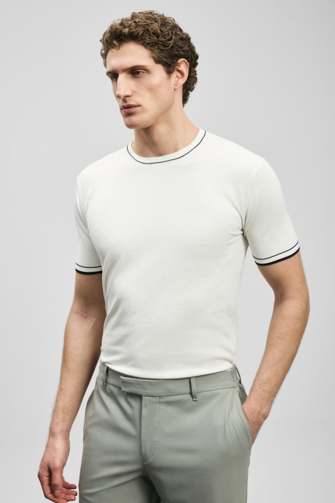 Foster Men's Coolmax® Sweater Off White - LUFIAN