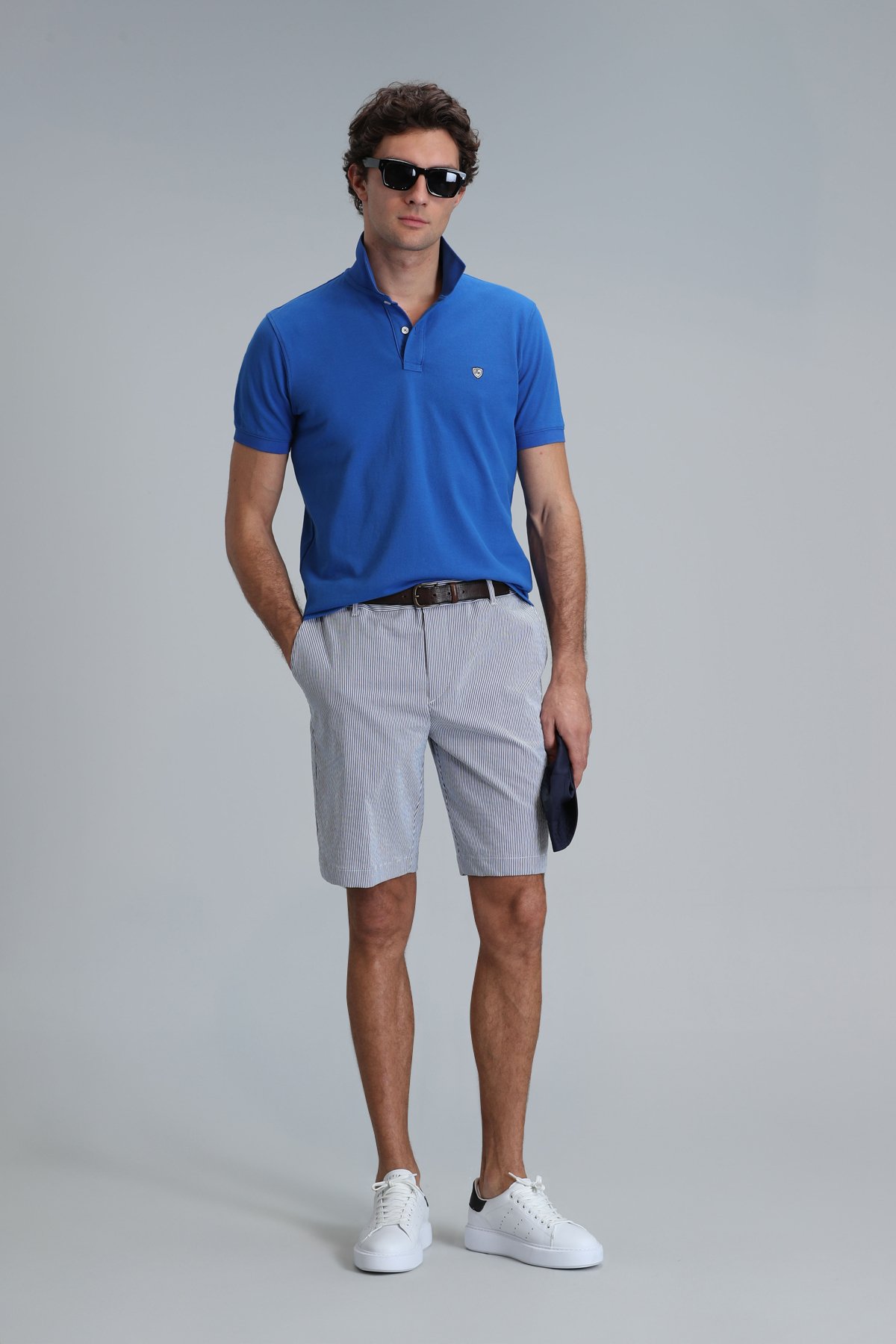 Fral Sports Mens Chino Shorts Slım Fıt Sax - Lufian