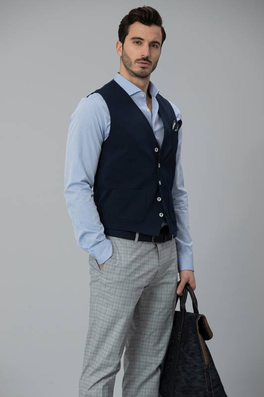 Frank Classic Mens Vest Navy - 2