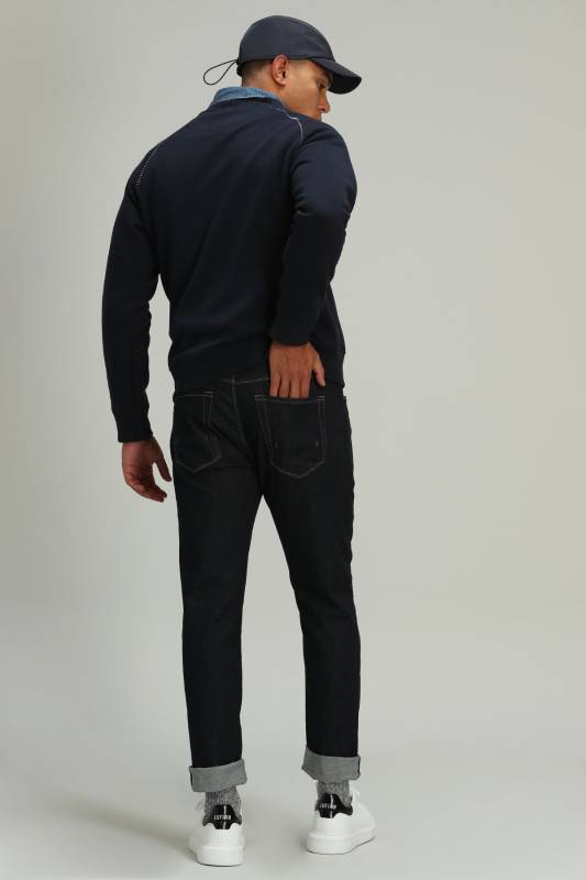 Frank Smart Jean Mens Pants Slım Fıt Dark Indıgo - 6