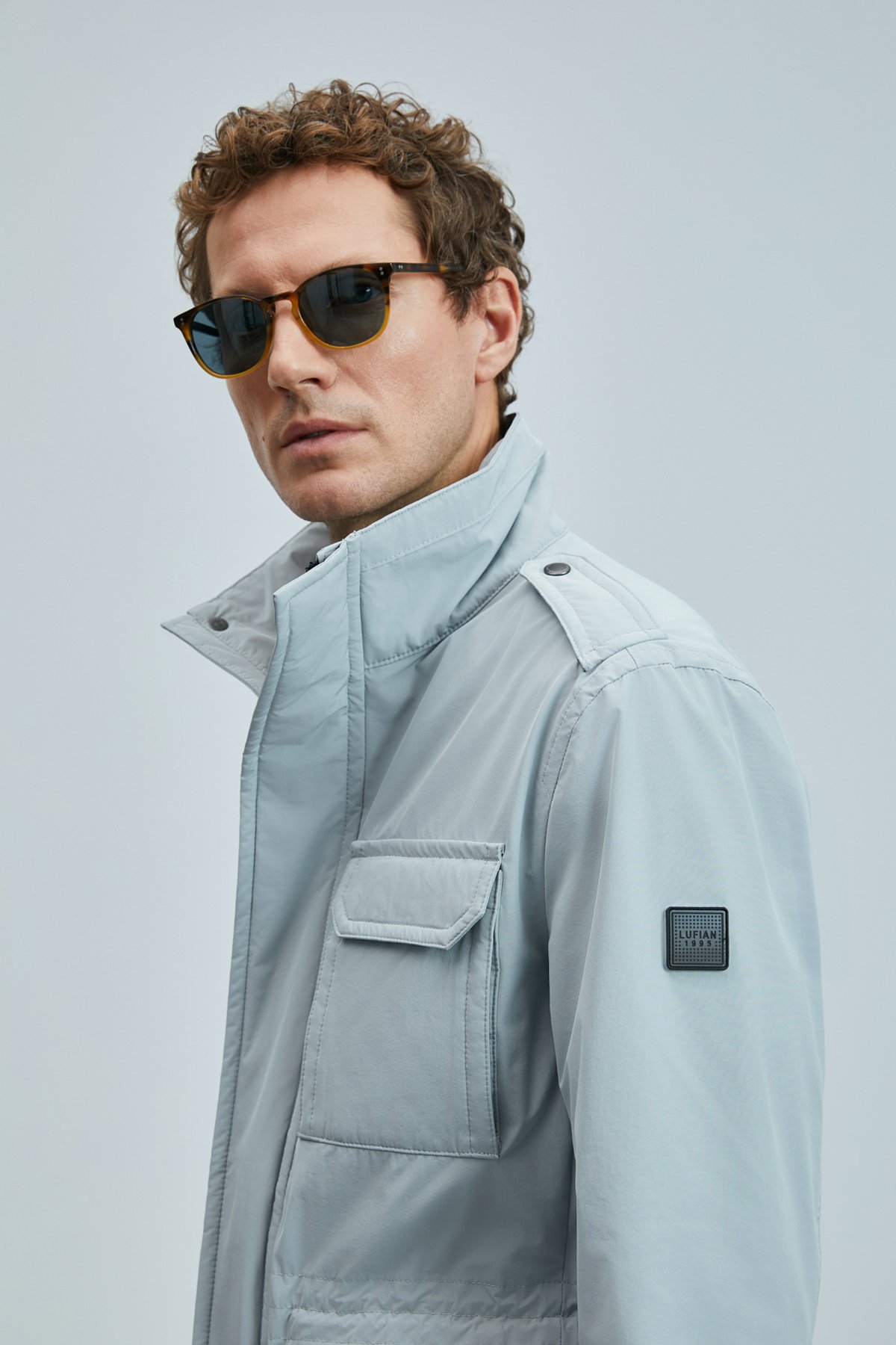 Freddıe Men's Coat Light Grey - LUFIAN