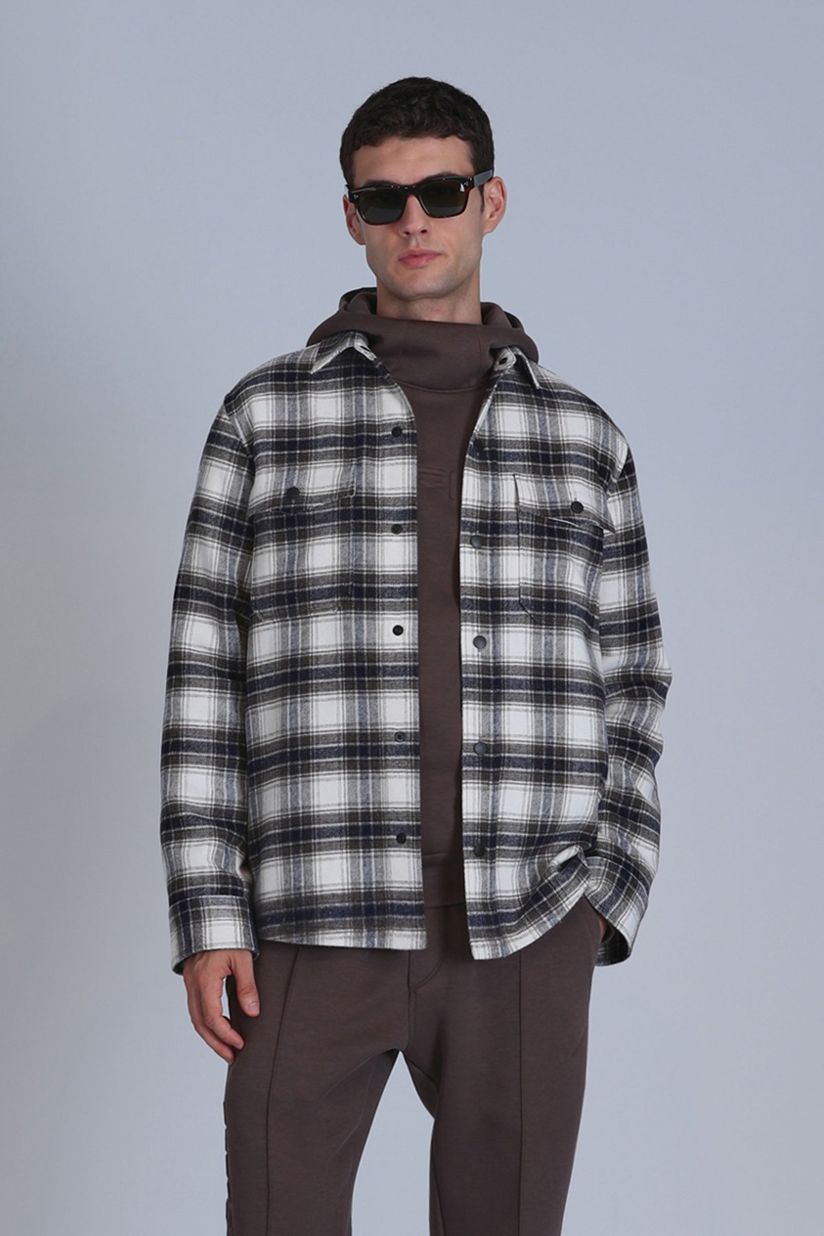 Fresher Men's Basic Shirt Slim Fit Brown - LUFIAN