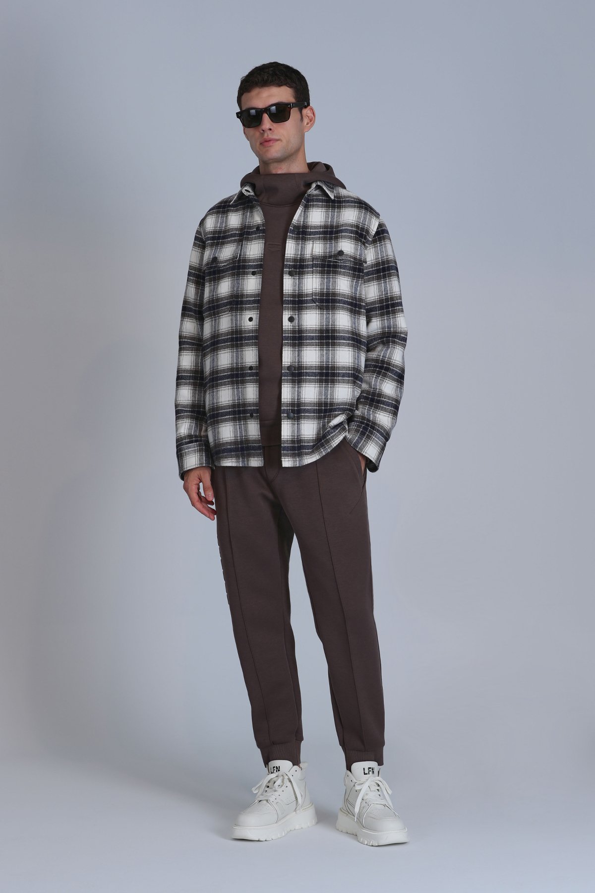 Fresher Men's Basic Shirt Slim Fit Brown - LUFIAN